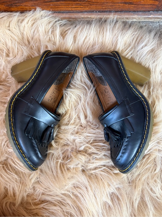 Dr. Martens Shoes - Dr. Martens Roma Packard Tassel Loafer Chunky Heels Black Rare Deadstock AW009